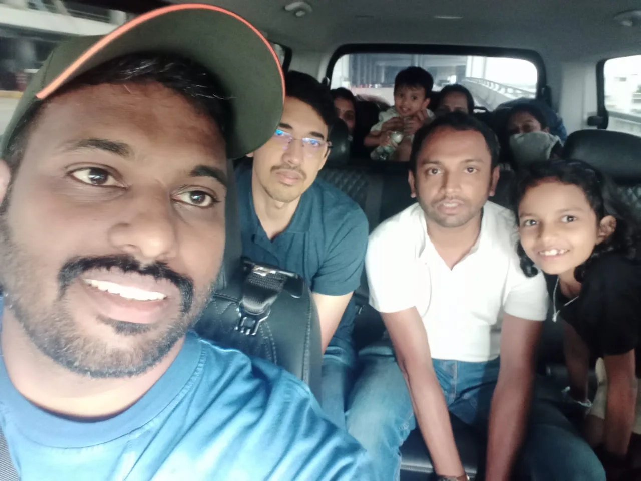 Multi-generational family in spacious van transfer